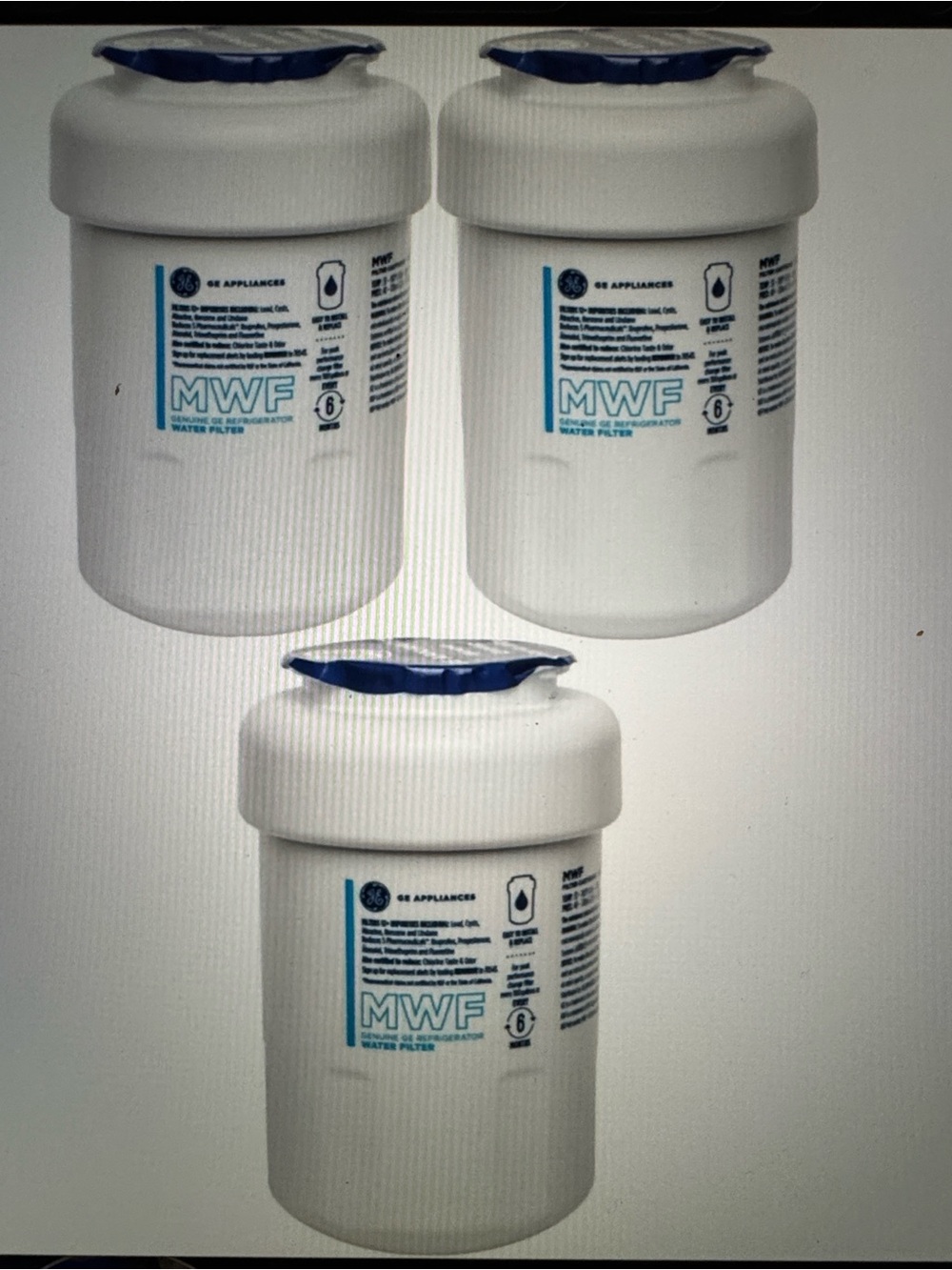 GE Appliances MWF Genuine Refrigerator Water Filter 3 Pack New Sealed